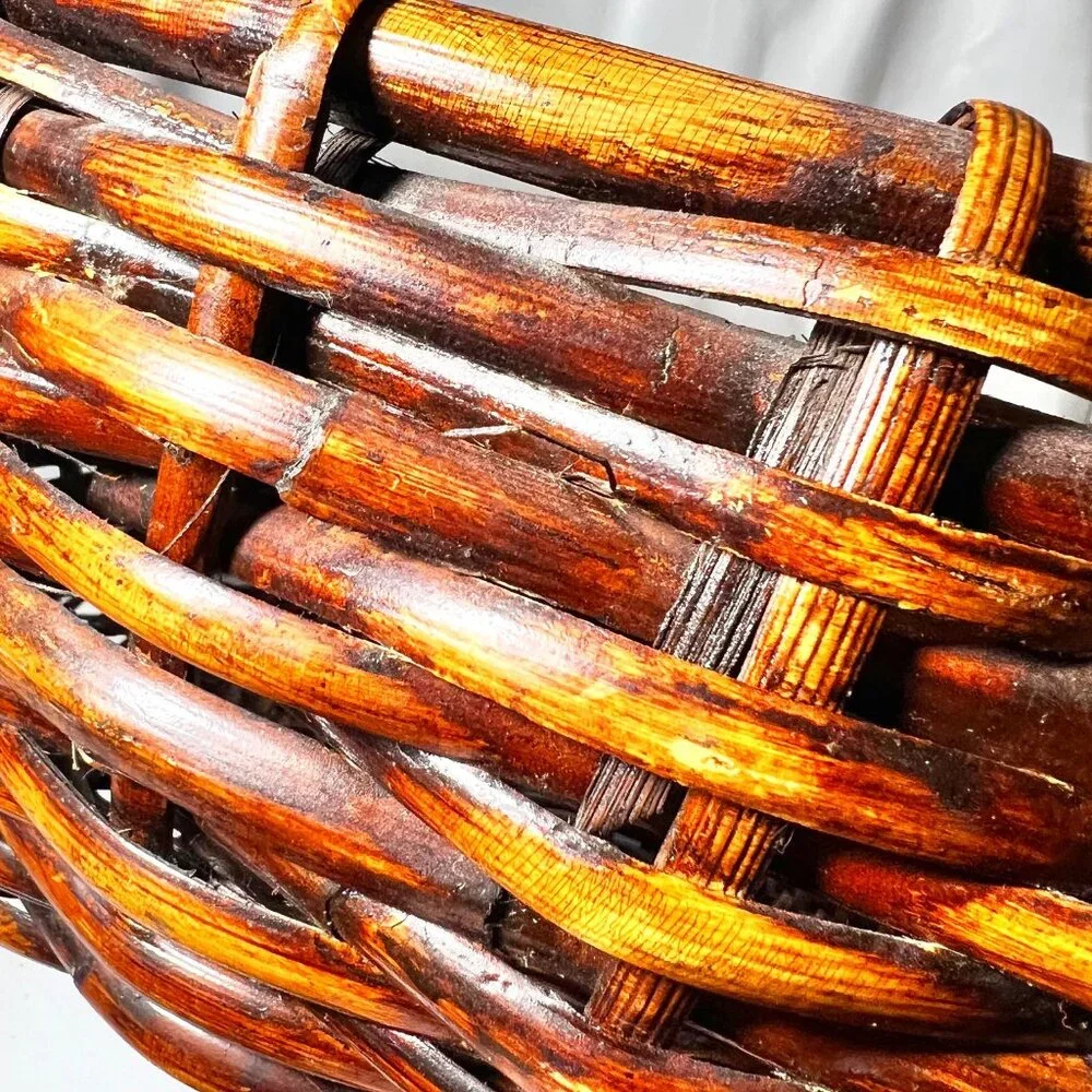 Large Floor Wicker Basket With Handles-!8